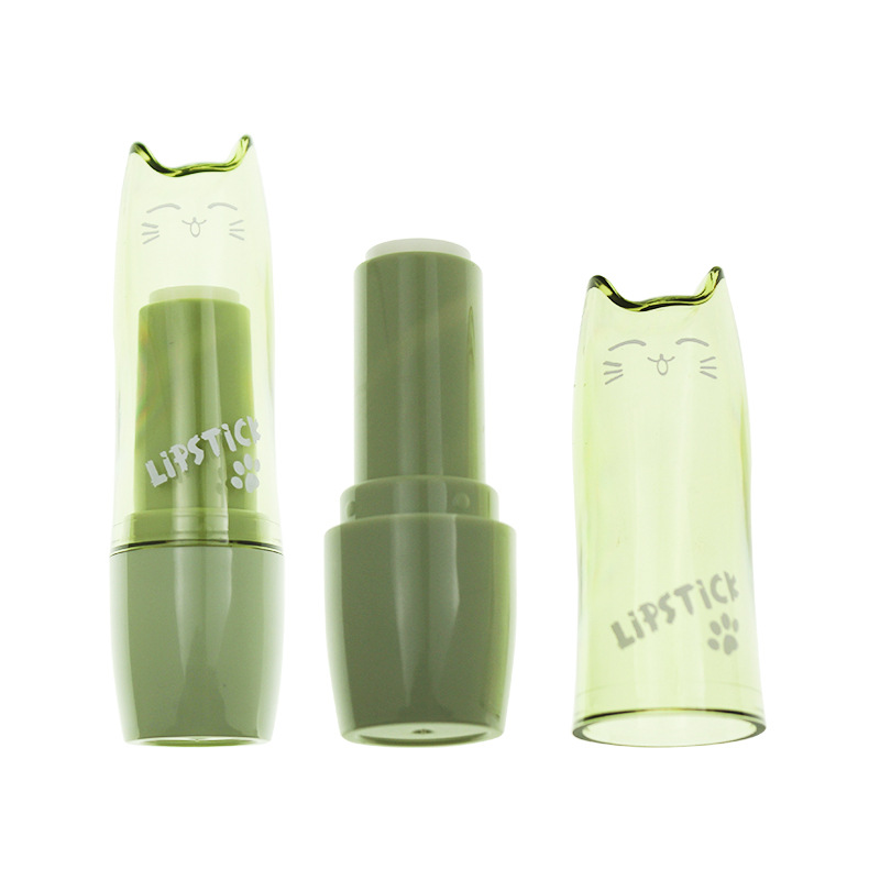 New Cute Green Tea Cat Lipstick Tube – E