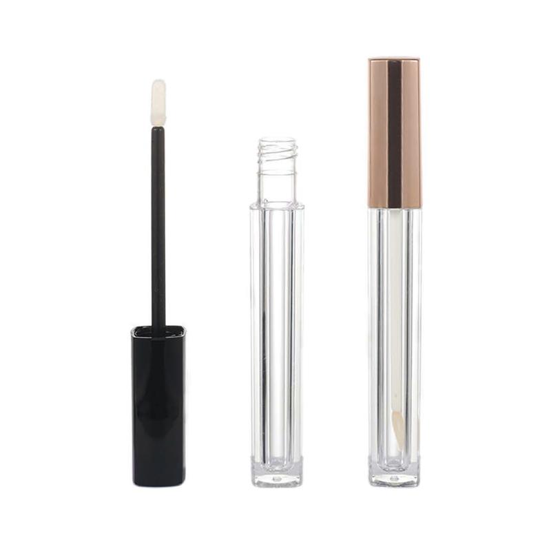 Clear Square Lip Gloss Tube with Rose Go