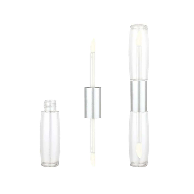 Double-Ended Lip Gloss Tube with Silver 