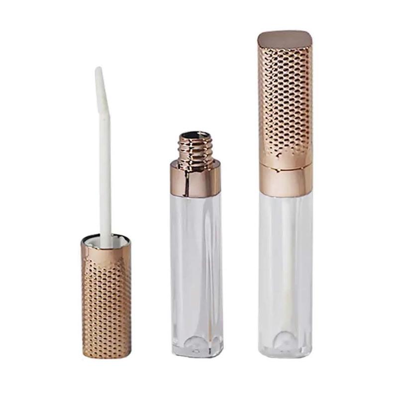 Rose Gold Lip Gloss Tube with Textured C