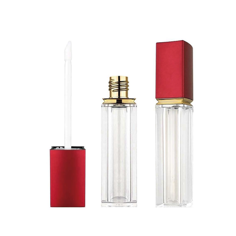 Red & Gold Square Lip Gloss Tube