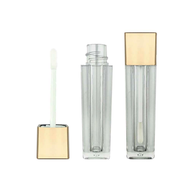 Luxury Square Lip Gloss Tube with Gold C