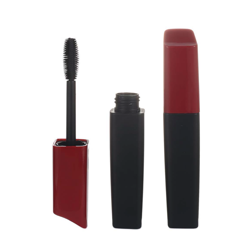 Slanted-Cap Square Mascara Tube in Red &