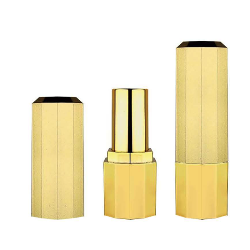 Octagonal UV-Coated Lipstick Tube – Gold