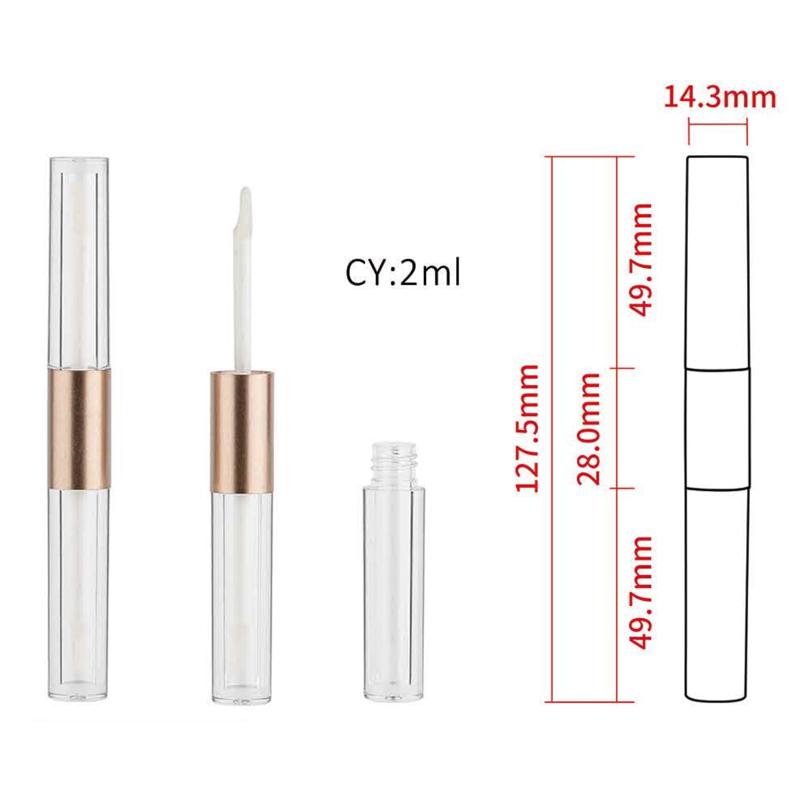 2ml Dual-End Lip Gloss Tube with Transpa