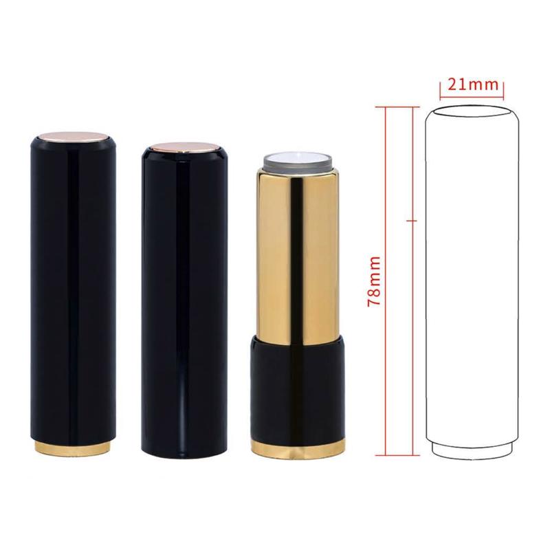Cylindrical Lipstick Tube with Gold Base
