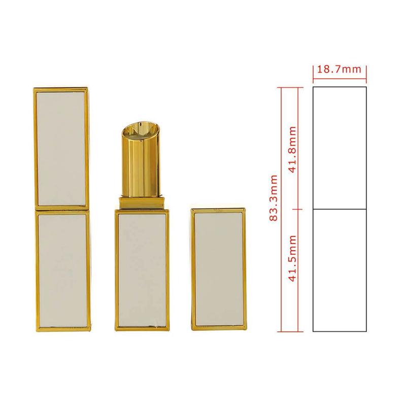 Square Gold Lipstick Tube