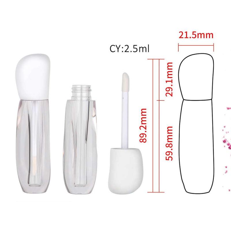Curved Oval Lip Gloss Tube with Matte Ca