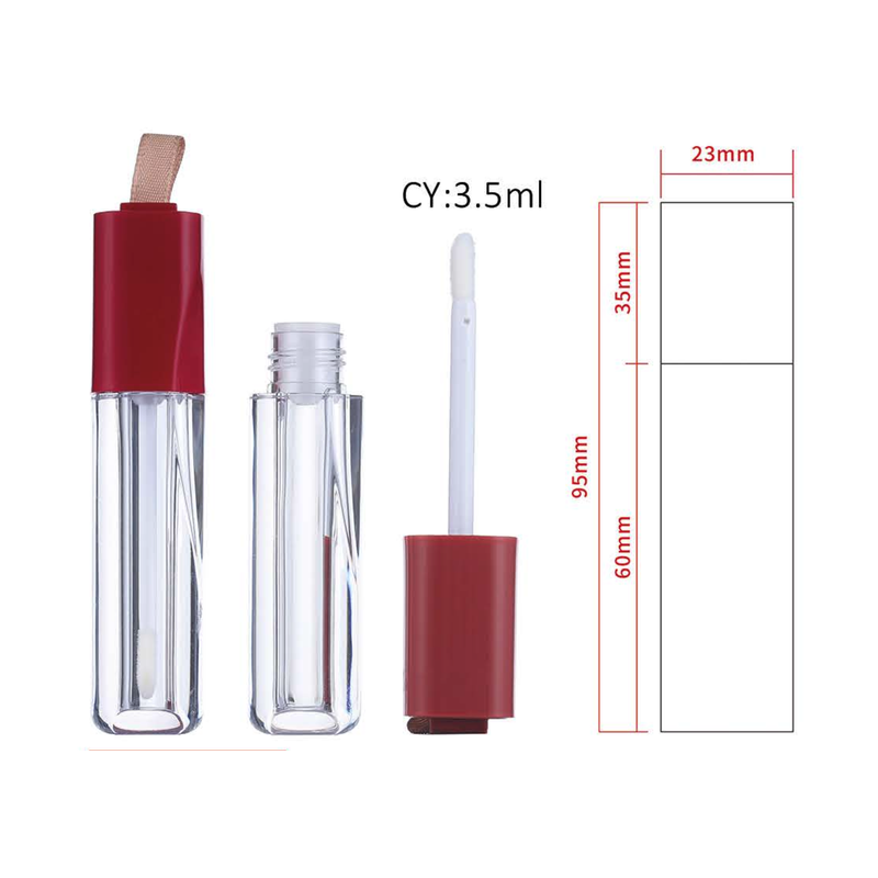 Red Cap Lip Gloss Tube with Strap Loop