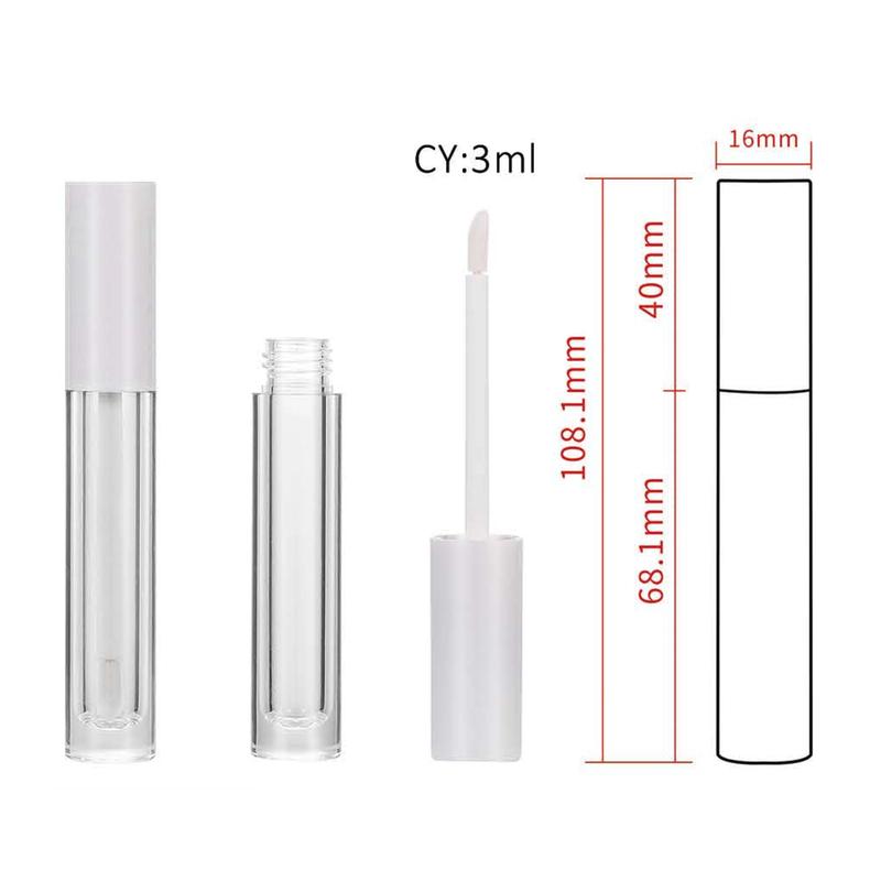Slim Round Lip Gloss Tube – Clear Body w
