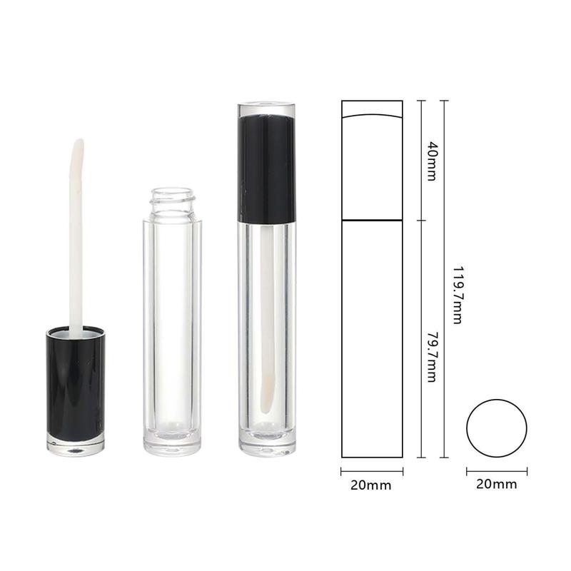 Classic Round Lip Gloss Tube – Black Cap